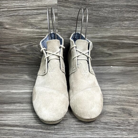 TOMS Desert Beige Suede Wedge Ankle Booties Women's Shoes Size‎ 4 - Picture 2 of 8